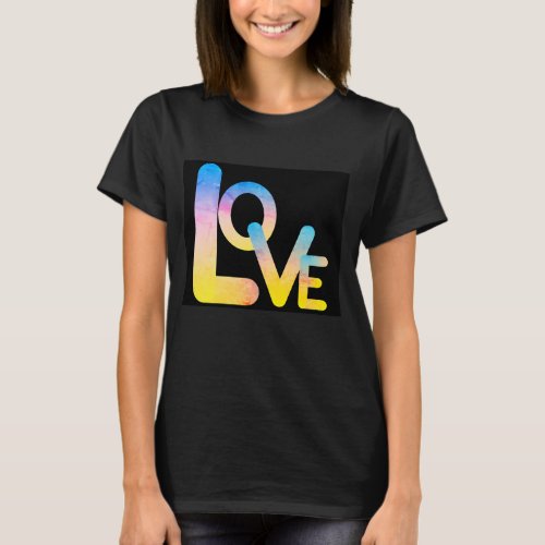 Love Doodle letter Graphic T_shirt