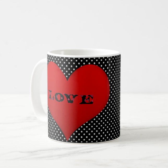 love dots coffee mug (Front Left)