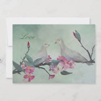 Love Dove Art Invitations