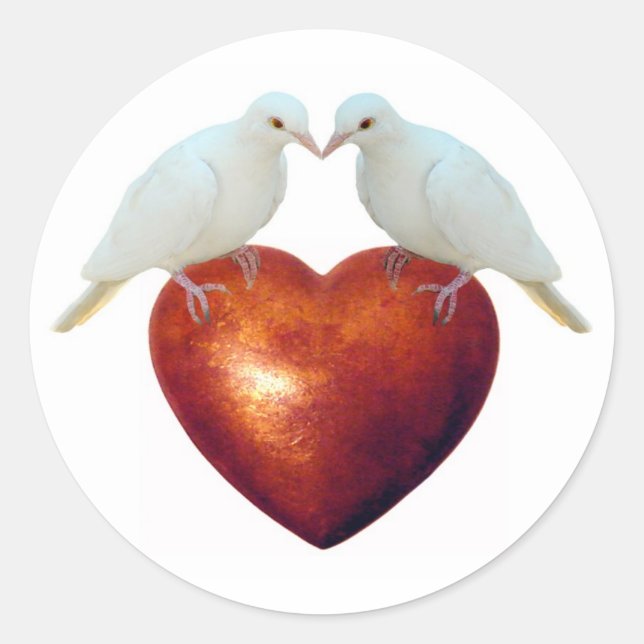 Love Doves Classic Round Sticker (Front)
