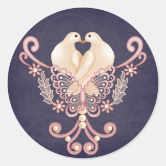 Love Doves Classic Round Sticker