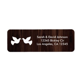 Love Doves (dark Chocolate Brown) Label by weddingsNthings at Zazzle