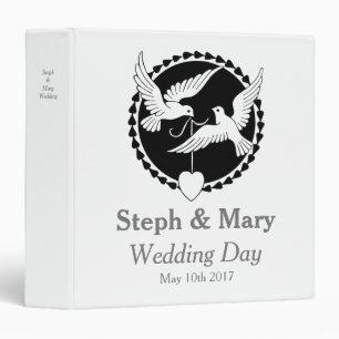 Love Doves Elegant Lesbian Wedding Album Binder