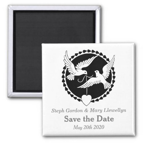 Love Doves Elegant Save the Date Wedding Magnet