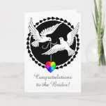 Love Doves Lesbian Wedding Pride Heart Card at Zazzle