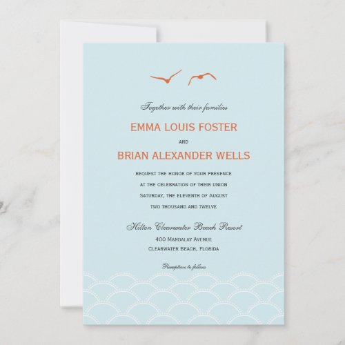 Love Doves Wedding Invitations _ Sky Blue