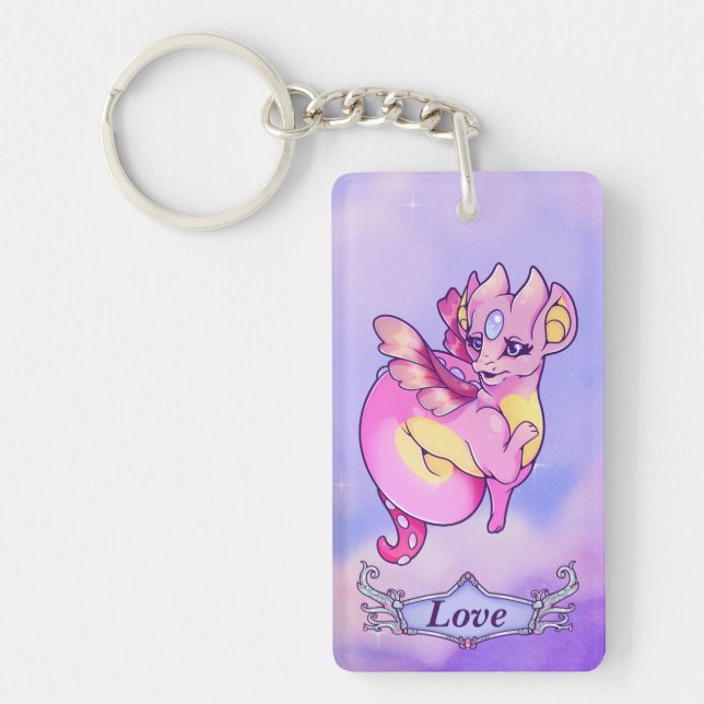 Love - Draginie affirmation keychain. Keychain (Front)