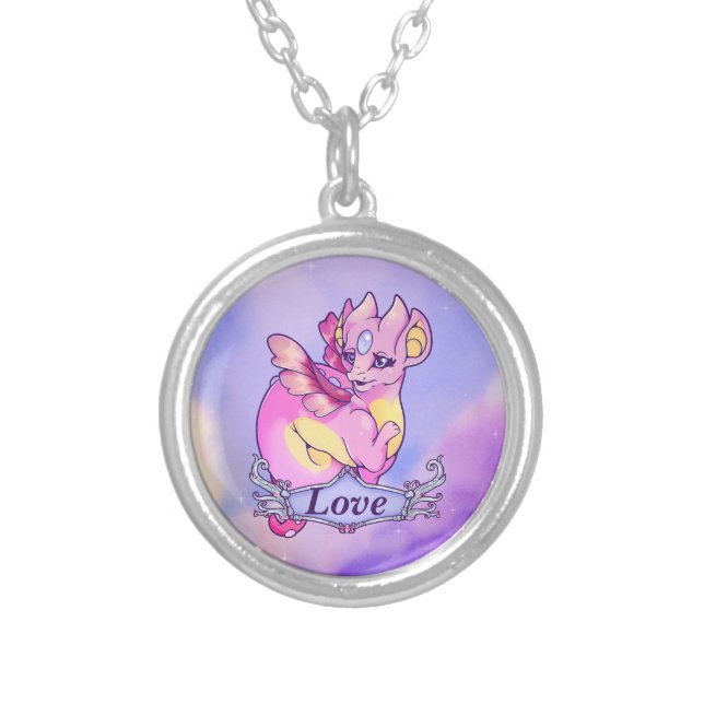 Love - Draginie Silver Plated Necklace (Front)