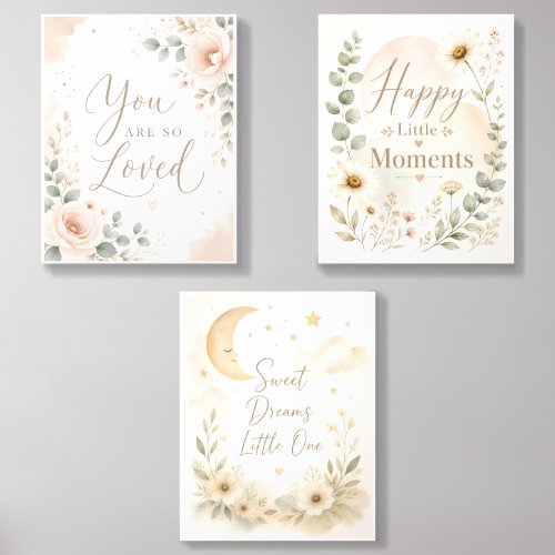Love & Dreams Nursery Wall Art -Set 3 Acrylic Photo Tile