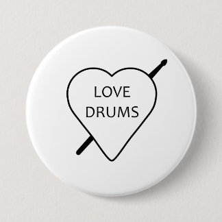 Love Drums Badge Button
