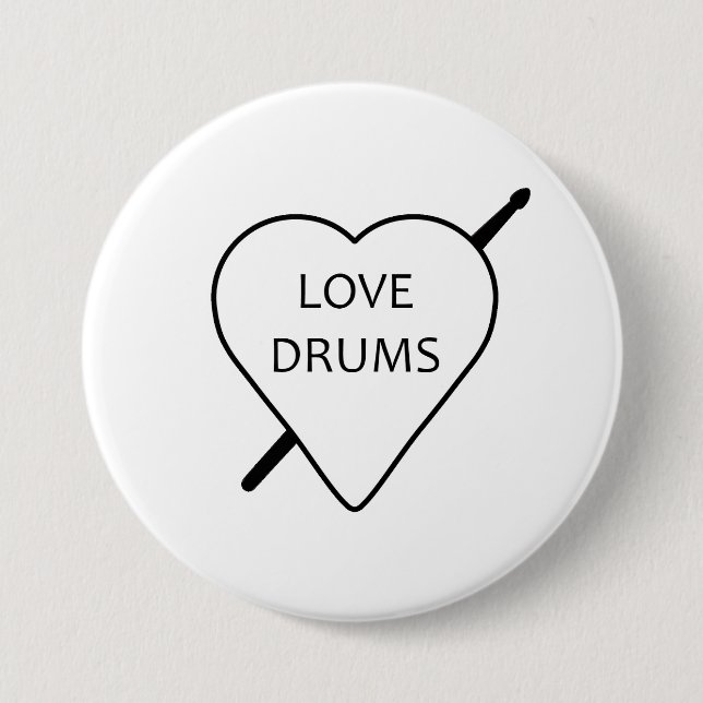 Love Drums Badge Button (Front)