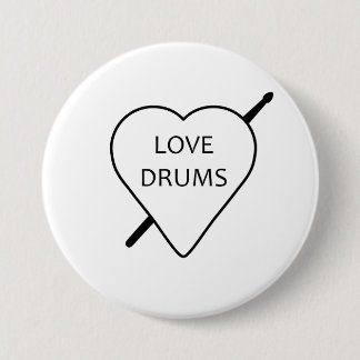 Love Drums Badge Button