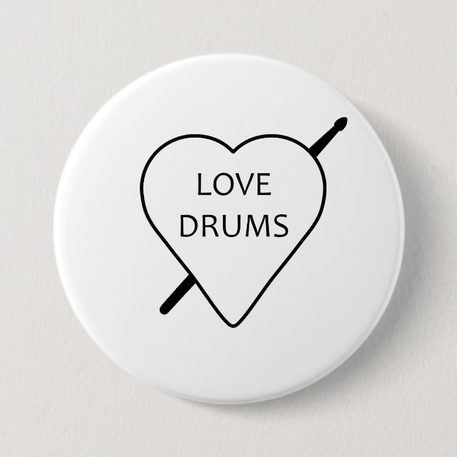 Love Drums Badge Button (Front)