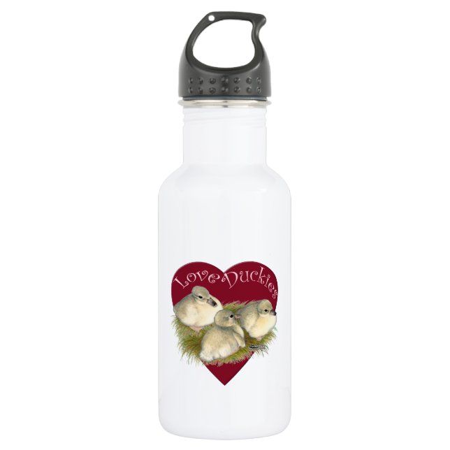 Love Duckies Stainless Steel Water Bottle (Front)
