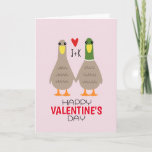 Love Ducks Custom Initials Valentine's Day Card