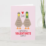 Love Ducks Custom Initials Valentine's Day Card