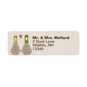 Love Ducks   Cute Couple Return Address Labels
