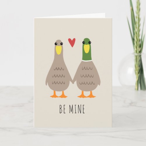 Love Ducks  Cute Happy Valentines Day Card