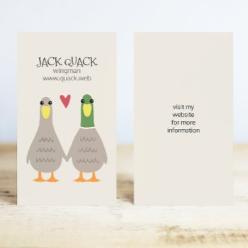 Love Ducks | Funny Cartoon Couple | Wingman Business Card by jennsdoodleworld at Zazzle