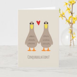 Love Ducks Wedding Congratulations Brides Congrats Card