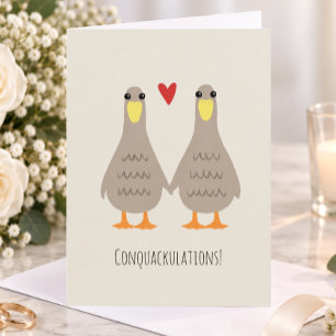 Love Ducks Wedding Congratulations Brides Congrats Card