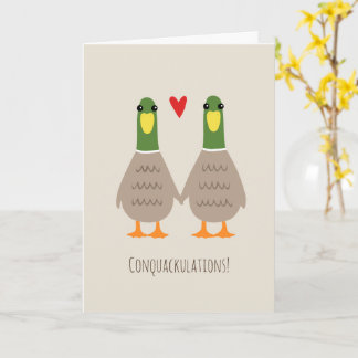 Love Ducks Wedding Congratulations Grooms Congrats Card