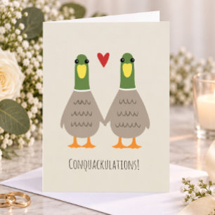 Love Ducks Wedding Congratulations Grooms Congrats Card