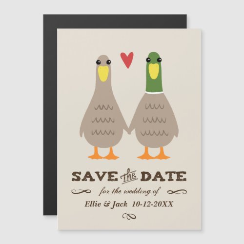 Love Ducks Wedding Save the Date Magnetic Invitation