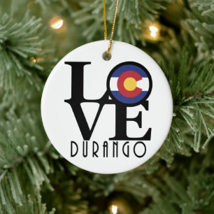 LOVE Durango Ceramic Ornament