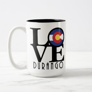 LOVE Durango Colorado 15oz Two-Tone Coffee Mug