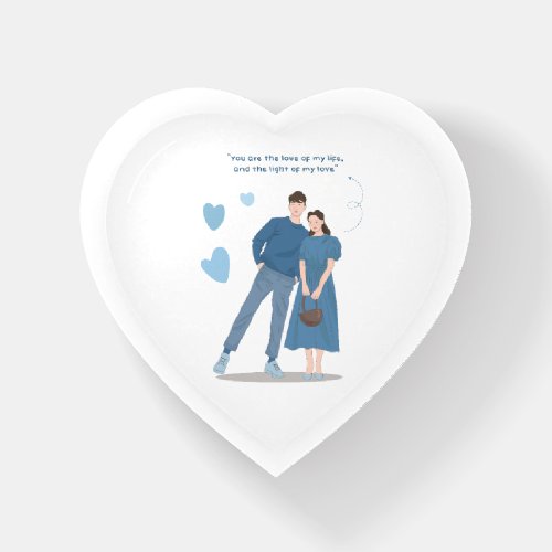 Love dynamic cartoon couple Paperweight