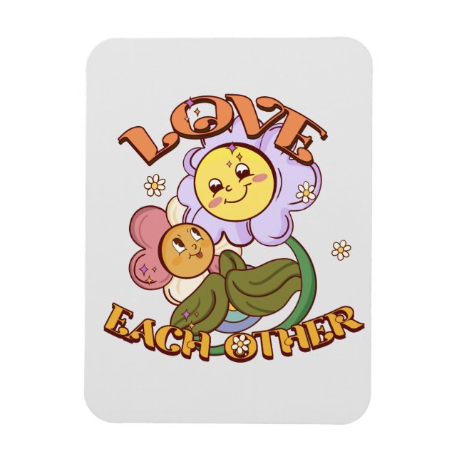 Love Each Other – Cute & Vibrant Flower Magnet (Vertical)