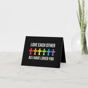 Love Each Other Gay Pride LGBTQ Rainbow Christian Card
