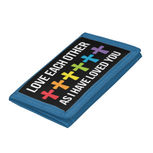 Love Each Other Gay Pride LGBTQ Rainbow Christian Tri-fold Wallet