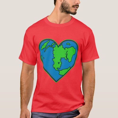 Love Earth Heart Save Earth is Day Planet Graphic T_Shirt