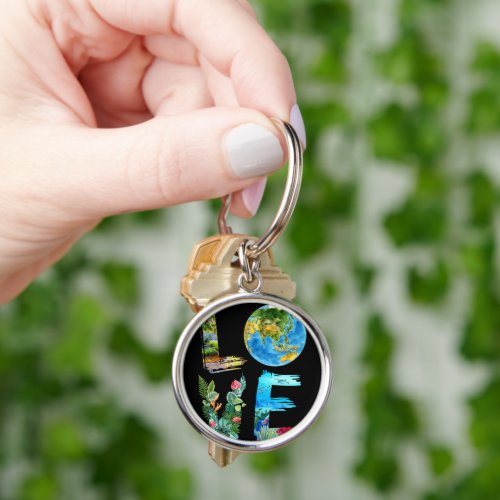 Love Earth Kids Earth Day Everyday Environment Keychain