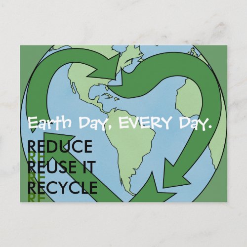 Love Earth _Reduce Reuse Recycle Postcards