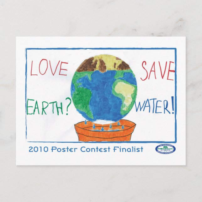 Love Earth? Save Water Postcard (Front)
