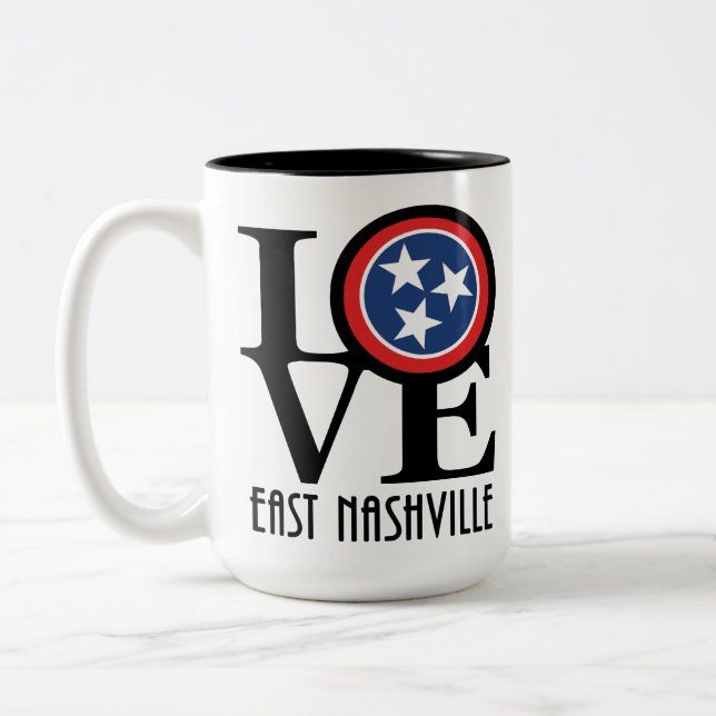 LOVE East Nashville 15oz Two-Tone Coffee Mug (Left)
