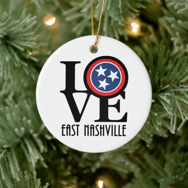 LOVE East Nashville Ceramic Ornament (Tree)