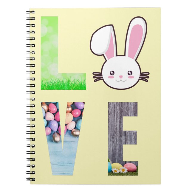 Love Easter - Easter Bunny - Easter Egg     Notebook (Front)