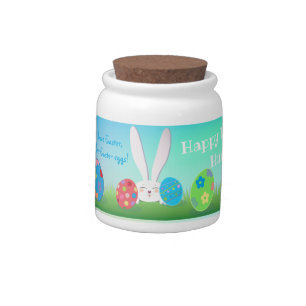 Love Easter, Happy Easter Hunt Cute Bunny Candy Jar