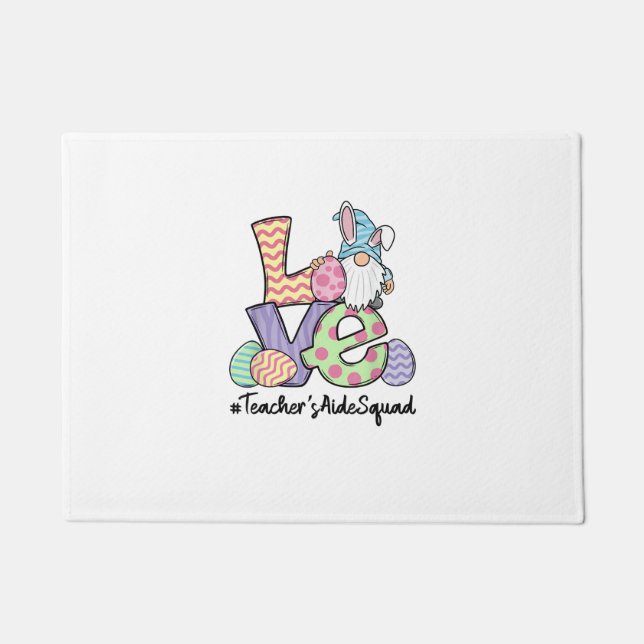 Love Easter Teacher's Aide Gnomes Teacher Easter 2 Doormat (Front)