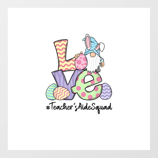 Love Easter Teacher's Aide Gnomes Teacher Easter 2 Floor Decals (Front)