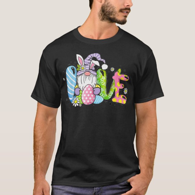 Love Easter With Gnomie Funny Gnome Easter Squad F T-Shirt (Front)