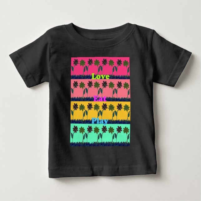 Love Eat Play Art Print Baby T-Shirt (Front)