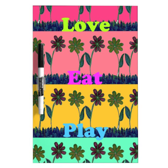 Love Eat Play Art Print Dry-Erase Board (Front)