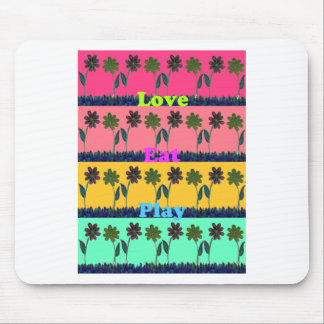 Love Eat Play Art Print Mouse Pad
