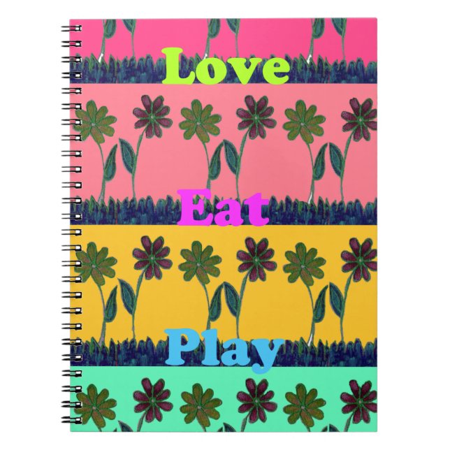 Love Eat Play Art Print Notebook (Front)