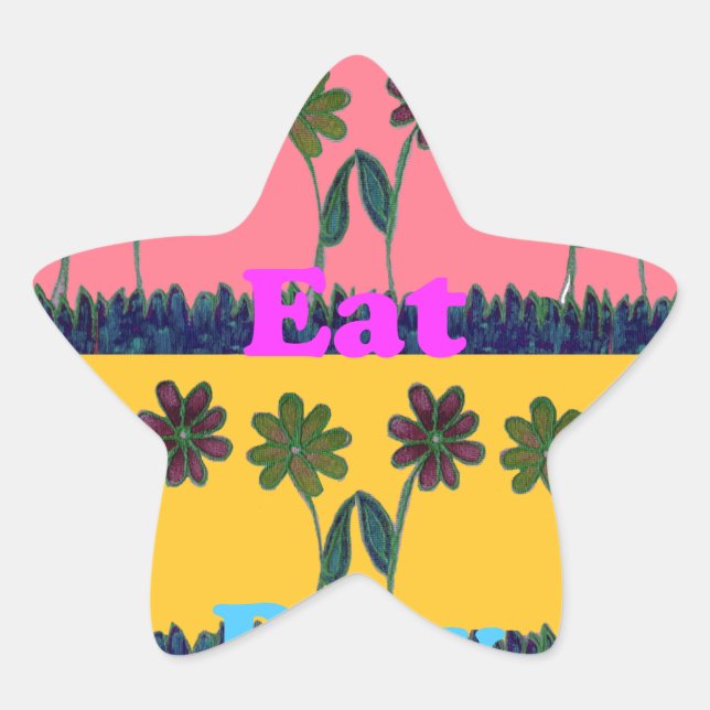 Love Eat Play Art Print Star Sticker (Front)